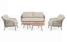 Komplet 2 stolików okrągłych ogrodowych kawowych z blatami z desek teak corbetta bizzotto d60 i 80 cm