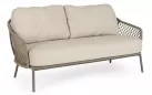 Nowoczesna luksusowa sofa ogrodowa wypoczynkowa z grubymi poduszkami corbetta bizzotto beżowa
