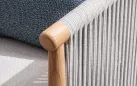 Komplet wypoczynkowy ogrodowy sofą trzyosobową aluminiowy z efektem drewna lina i grube poduszki olefin apollus bizzotto