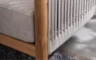 Komplet wypoczynkowy ogrodowy sofą trzyosobową aluminiowy z efektem drewna lina i grube poduszki olefin apollus bizzotto