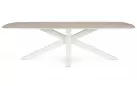 Duży stół ogrodowy aluminiowy nogi białokremowe z blatem z efektem drewna zelmar 260 x 118 cm bizzotto