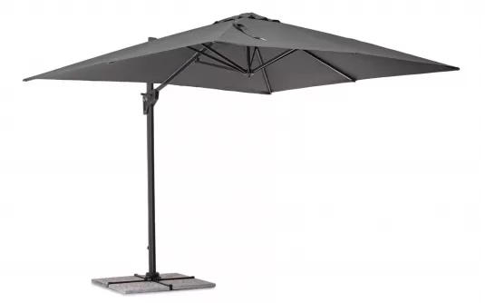 Ogrodowy parasol z nogą boczną 3 x 3 m antracyt poszycie antracyt Porto bizzotto