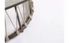Okrągły stół ogrodowy aluminiowy kawowy z ozdobnymi plecionka kami z liny i blatem z kamienia spiekanego lanai bizzotto