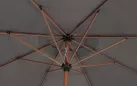 Parasol ogrodowy noga efekt drewna 8-kątny Ø3 m z efektem pochylania czaszy tilt antracytowa czasza palinuro bizzotto