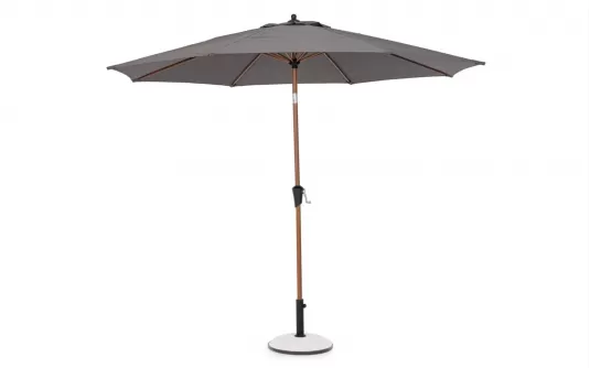 Parasol ogrodowy noga efekt drewna 8-kątny Ø3 m z efektem pochylania czaszy tilt antracytowa czasza palinuro bizzotto