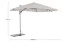 Parasol ogrodowy z nogą boczną ośmiokątny o średnicy 350 cm beżowa noga białoszare poszycie