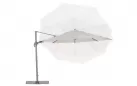 Parasol ogrodowy z nogą boczną ośmiokątny o średnicy 350 cm beżowa noga białoszare poszycie
