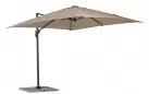 Parasol ogrodowy z nogą boczną 3 x 3 m SIVIGLIA poszycie taupe noga antracyt