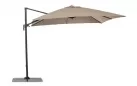 Parasol ogrodowy z nogą boczną 3 x 3 m SIVIGLIA poszycie taupe noga antracyt