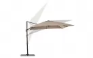 Parasol ogrodowy z nogą boczną 3 x 3 m SIVIGLIA poszycie taupe noga antracyt