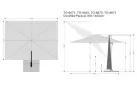 Wymiary parasola 3 x 4 m duraflex