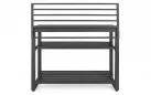 Szeroka szafka kuchenna z blatem kamiennym antracytowa aluminiowa ogrodowa aria 120 cm otwarta