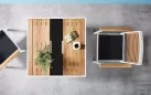 Białe krzesło ogrodowe aluminiowe sztaplowane podłokietniki i oparcie teak YORK Higold