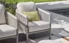 Zestaw ogrodowy wypoczynkowy w kolorze taupe z sofą trzyosobową AppleBee bora bora