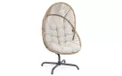 Fotel ogrodowy typu cocoon antracyt podstawa naturalna plecionka palawan bizzotto
