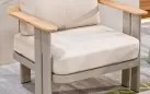 Fotel wypoczynkowy aluminiowy ogrodowy elementy teak pardee Higold