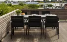 Zestaw stołowy na taras w kolorze antracyt z ceramicznym blatem w stołu Concept primavera life