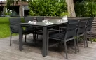 Zestaw stołowy na taras w kolorze antracyt z ceramicznym blatem w stołu Concept primavera life