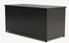 Grafitowa aluminiowa duża skrzynia ogrodowa z kółkami 205 x 95 x 100 cm LIFEBOX