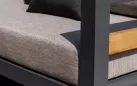 Nowoczesny aluminiowy grafitowy narożnik ogrodowy z elementami drewna teak himalaja life