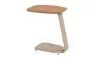 Aluminiowy stolik boczny beż czy z blatem z drewna teak GENTLE