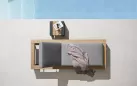Luksusowy leżak ogrodowy aluminiowy z elementami z drewna teak CAMBUSA higold