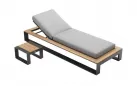 Luksusowy leżak ogrodowy aluminiowy z elementami z drewna teak CAMBUSA higold