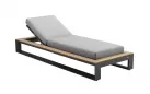 Luksusowy leżak ogrodowy aluminiowy z elementami z drewna teak CAMBUSA higold