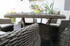 komplet obiadowy ogrodowy z technorattanu ASTI 160 cm z kolorze brazowy mat