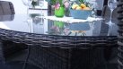 zestaw jadalniany ogrodowy z technorattanu ASTI 160 cm z kolorze szarobrązowym