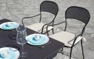 Krzesło metalowe ciemnoszare ogrodowe horeca z podłokietnikami | Dekkor