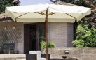 Kremowy parasol 3x2 noga centralna 3x2 m LUXO 