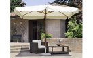 Parasol 3x3 LUXO noga centralna drewniana poszycie kremowe lub szare