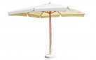 Parasol 3x3 LUXO noga centralna drewniana poszycie kremowe lub szare