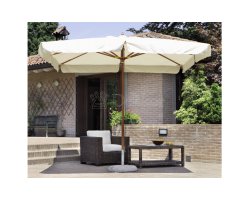 Parasol 3x3 LUXO noga centralna drewniana poszycie kremowe lub szare