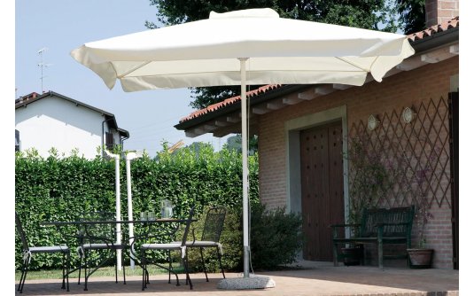 Parasol kwadratowy ogrodowy aluminiowy noga biała kremowy ORTIGA 3x3 m Parasol kwadratowy ogrodowy aluminiowy noga biała kremowy ORTIGA 3x3 m