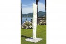 Kremowy parasol ogrodowy noga boczna 3x3 ISLETA