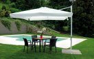 Kremowy parasol ogrodowy noga boczna biała 3x3 ISLETA