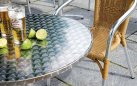 Okrągły aluminiowy stolik bistro na nodze średnica 70 cm PINTO 