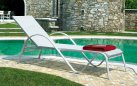 2x FIERRO Leżak aluminiowy biały z siedziskiem z tekstyliny