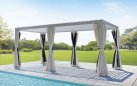 Pergola lamelowa aluminiowa 3×6 m TEXAS z regulacją i odpływem – efekt drewna