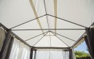 BARROSO Ekskluzywny pawilon ogrodowy 3×6 m – aluminiowy, ecru, z tkaniną poliestrową i zasłonami
