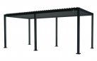 Pergola lamelowa aluminiowa 3×6 m TEXAS z regulacją i odpływem – antracyt